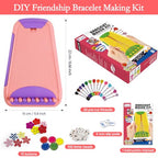 Rdfmy Friendship Bracelet Making Kit for Girls, Arts and Crafts Bracelets String Maker Kit for Kids Ages 8-12 Christmas Birthday Gifts Pink with Purple - color: Pink