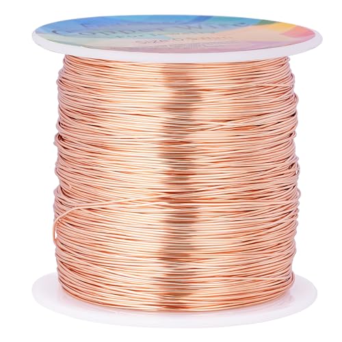 203 Feet Tarnish Resistant Copper Wires 24 Gauge/0.5mm Jewelry Craft Wires Beading Wire for Jewelry Making, Wire Wrapping and Crafting (Champagne Gold) - color: Champagne Gold, size: 24 Gauge