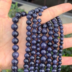 180pcs Adabele Blue Goldstone Sandstone Gemstone 4mm (0.16 Inch) Small Round Beads Gem Stone Spacer for DIY Craft Jewelry Making GS6-4 - color: Blue Goldstone/Imitated Sandstone, size: 4mm (180pcs/2 strands)