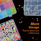 CGCG 3 Pack 7.9 x 5.8 inch Plastic Organizer Box with Adjustable Dividers 18 Grids Clear multi Compartment Storage Container Small Case for Beads Crafts Jewelry Fishing Tackles nail charm sticker