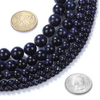 Natural Stone Beads 2mm Blue Sand Stone Round Loose Beads Crystal Energy Stone Healing Power for Jewelry Making DIY,1 Strand 15" - color: Blue Sand, size: 2MM