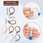 SUNNYCLUE 1 Box 180Pcs Leverback Earring Hooks Bulk French Earring Hook Lever Back Ear Wires with Open Loop Hypoallergenic Brass Leverbacks Hoop Earwires DIY Earrings Findings for Jewelry Making Kit - color: 1 Box 180pcs Brass Leverback Earring Hooks Mixe