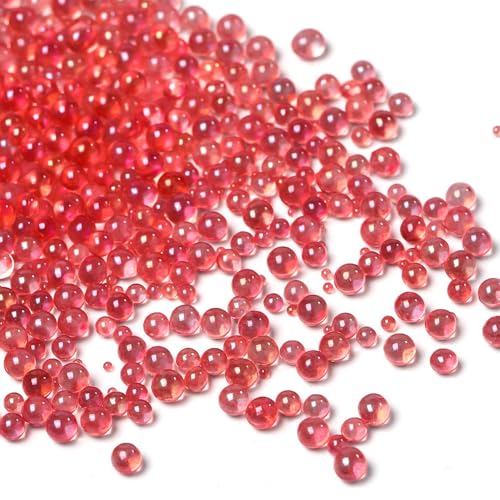Acrylic Micro Beads 0.5-3mm -40000 Pcs- Premium Seed Beads for Resin Art, Nail Art, Jewelry Making, DIY Crafts, Model Building, Vase Filler & Decorative Scatter (Red) - color: Red