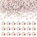 FASHEWELRY 500Pcs White Golden Letter Beads 4.5mm Square Alphabet Beads Acrylic Cube Letter S Beads for Friendship Bracelet Necklace Keychains Jewelry Making - color: Letter S