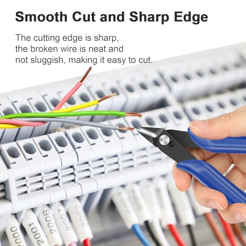 Flush Cutters, 2 PCS Micro Wire Cutters for Craft, Jewlery Making, Electronics, Plastic Models, Zip Tie Sprue Cutter