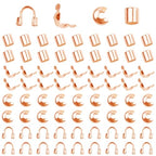 1400 Pieces Brass Tube Crimp Beads Wire Guardians Crimp Bead Knot Covers Bead Tips Knot Covers for DIY Bracelets Necklaces Jewelry Making Crafts Supplies(Rose Gold) - color: Rose Gold