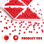 BONNY BOXX 2000PCs 4MM Smooth Red Acrylic Round Beads, Plastic Resin Bubblegum Balls Chunky Gumball Beads for Necklace and Bracelet Making, Crafting Supplies - color: Smooth Red, size: 4MM