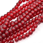 FASHEWELRY 200Pcs Transparent Frosted Glass Bead 4mm Matte Crystal Glass Loose Beads for DIY Jewelry Making (Dark Red) - color: Dark Red