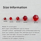 1310pcs Bicone Crystal Glass Beads 2mm 3mm 4mm 6mm 8mm Faceted Crystal Spacer Beads for Bracelets Necklace Pendants Earrings DIY Jewelry Craft Making(Red) - color: Red