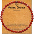 MAIBAOTA Healing Crystal Bracelet for Women Men, 8/4 mm Natural Stone Beaded Bracelets, Jewelry Birthday Gifts, Round Gemstones Stretch Bracelets - color: Red-Jasper, size: 4 mm