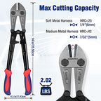 WORKPRO W017004A Bolt Cutter, Bi-Material Handle with Soft Rubber Grip, 14", Red&Blue - size: 14", style: Bolt Cutter