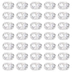 Pandahall 100pcs Glass European Beads Large Hole Beads Round Faceted Rondelle Slide Charms No Metal Core for Bracelet Jewelry Makings Crystal AB 14mm in Diameter