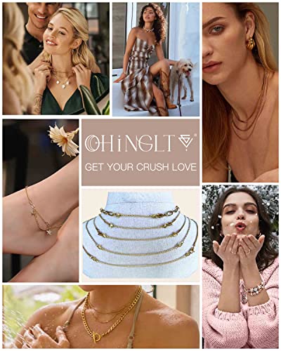 OHINGLT Necklace Extender 10Pcs Chain Extenders for Necklaces Bracelet, 14K Gold and Silver Plated Stainless Steel Extension Chain for Women Jewelry Making - color: Necklace Extender 10Pcs Gold & Siver