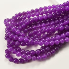 6mm Purple Jade Chalcedony Stone Beads Natural Crystal Gemstone Round Loose Beads for DIY Jewelry Making 15"/Strand - color: Purple Chalcedony Jade, size: 6mm