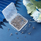 SUNNYCLUE 1 Box 90Pcs Prong Earring Setting 304 Stainless Steel Earring Posts Prong Earring Blanks Beads Rhinestone Claw Earring Component for Jewelry Making Women Adults DIY Stud Earrings Crafts - color: 45pairs 304 Stainless Steel Prong Earring Setting