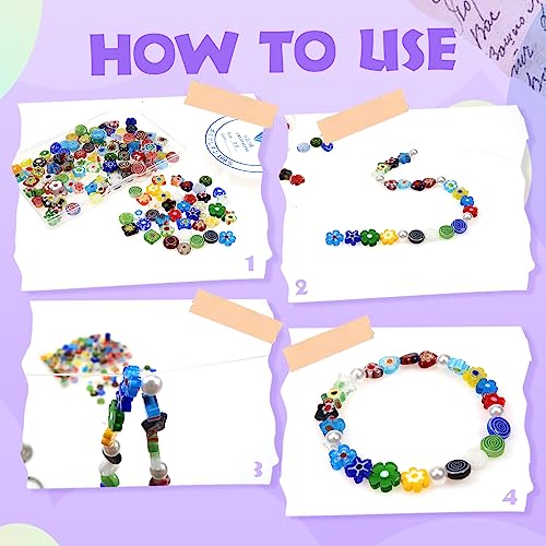 TOAOB 180pcs Assorted Lampwork Beads 8mm Glass Loose Spacer Beads for DIY Crafts Jewelry Making Bracelets Necklaces