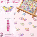 Stiesy Electroplated Butterfly Beads 80Pcs, Handmade Lampwork Glass Spacer Loose Beads Bulk for Women's DIY Fashion Jewelry and Craft Creations - color: Butterfly-8 Colors-80pcs