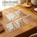 Small Jewelry Travel Organizer - 6 Layer Soft Jewelry Pouch for Bracelets, Necklaces & Rings, Pefect Trip Gift for Women