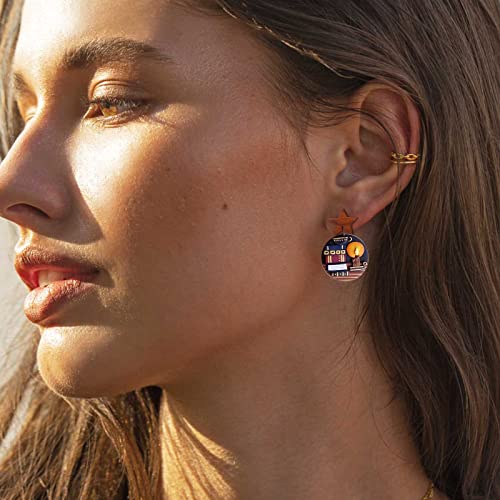 DoreenBeads 30Pcs Natural Wooden Stud Earrings Posts with Loop for Jewelry Making- Star Wood Earring Posts with Ear Backs for Women DIY Earring Making Personalized Jewelry Findings - color: Star