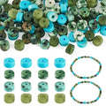 Beadthoven 200Pcs 4mm Flat Disc Gemstone Beads 4 Styles Natural Green Spot Jasper Jade Howlite African Turquoise Beads Blue Green Natural Stone Heishi Crystal Spacers for DIY Jewelry Making - color: Flat Disc-Green, size: 4mm