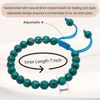 Amazing Gemstone Chrysocolla Bracelet, Gifts For Men & Women - Protection Healing Crystal Bracelet - 8mm Gemstone Beaded Adjustable Bracelet, Pulseras Para Hombres Mujer Stocking Stuffers - color: Chrysocolla