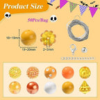 DanLingJewelry 50Pcs 20mm Thanksgiving Theme Beads Fall Bubblegum Beads Acrylic Yellow Orange Spacer Beads for DIY Jewelry Making Crafts Supplies - color: 50pcs - Thanksgiving