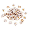 Beadthoven 100pcs Enamel Charms Cherry Blossom Daisy Flower Pendants Gold Plated Small Cute Bulk for Jewelry Making Bracelet Necklace Earrings Keychain DIY Accessories - color: Daisy*-White