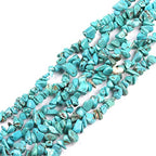 HAAMIIQII 5-8mm Blue Turquoise Chips Beads Irregular Chip Stones Loose Gemstone Beads for Jewelry Making Strand 30 Inch - color: Howlite Turquoise
