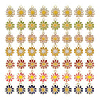 70Pcs Daisy Flower Charms 7 Color Alloy Enamel Sunflower Charms Spring Floral Pendants 11×11mm for Jewelry Making DIY Craft Necklace Bracelets Dangle Earring Keychain Bag