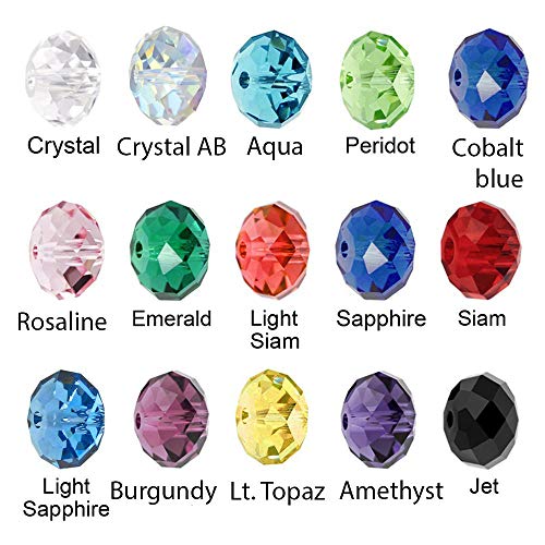 350pcs Czech Faceted Rondelle Crystal Glass Loose Beads 8mm Spacer Bulk Jet Black for DIY Craft Jewelry Making CCR823 - color: Jet Black, size: 8mm - 350pcs