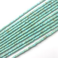 160pcs 4x2mm Natural Turquoise Heishi Disc Rondelle Spacer Stone Semi Precious Gemstone Loose Beads for Jewelry Making 15 Inch - color: Turquoise, size: 4x2mm