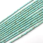 160pcs 4x2mm Natural Turquoise Heishi Disc Rondelle Spacer Stone Semi Precious Gemstone Loose Beads for Jewelry Making 15 Inch - color: Turquoise, size: 4x2mm
