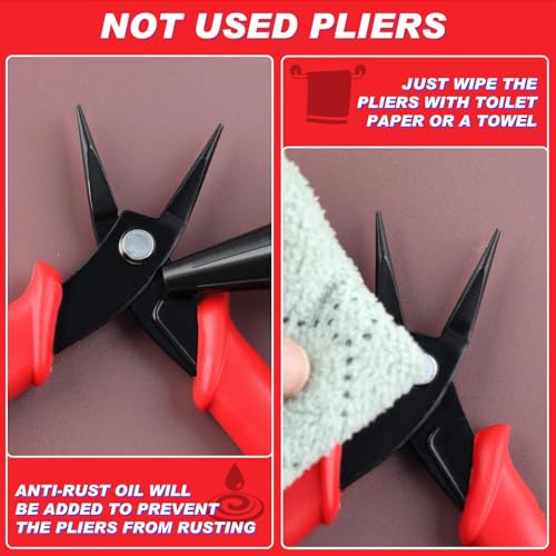 Mini Round-Nose Pliers Tweezer Nose pliers Mini Needle Nose Pliers Short-Nose Pliers Pointed Nose Pliers Smooth Jaws Jewellery Making Tool For Bending Wire Open and Close Jump Rings - style: Round-Nose Pliers