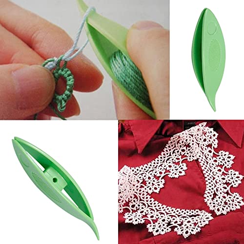 13pcs Tatting Shuttle Kit, Qtopun 9pcs Plastic Transparent Waving Shuttles 1 Beading Needles 3 Crochet Hooks for Lace DIY Hand Lacemaking Craft Tool