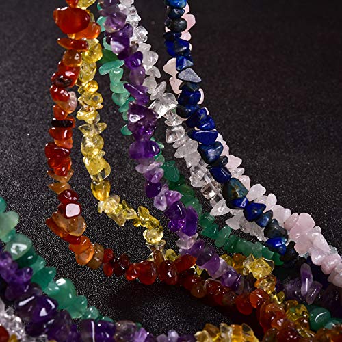 5-8mm 34 inches Natural Black Obsidian Crystal Stone Chips Beads for DIY Jewelry Making Bracelets Necklace Tumbled Drilled Irregular Gravel Onyx Gemstones Bead - color: Black Obsidian