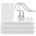 925 Sterling Silver Earring Hooks 120 PCS/60 Pairs, Ear Wires Fish Hooks, Hypo-allergenic Jewelry Findings Parts with 120 PCS Clear Silicone Earring Backs - size: 120pcs-Silver