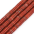 JOE FOREMAN 2x6mm Natural Red Jasper Gemstone Heishi Disc Rondelle Spacer Beads for Jewelry Making Full 15" Strand Energy Stone Healing Power Crystal - color: Red Jasper