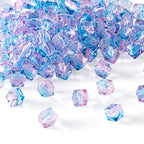 Craftdady 100pcs Polygon Acrylic Beads Pink Transparent Crystal Spacer Charms with 1mm Hole for DIY Jewelry Making - color: Pink Spray Painted,Polygon