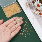 UNICRAFTALE 1000Pcs Spacer Beads Golden Flower Beads 4mm Metal Connector Beads Loose Beads Small Beads for DIY Bracelet Necklace Jewelry Making 1mm Hole - color: Golden