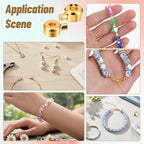 Tyqour 40PCS Crimping Beads for Jewelry Making Gold Crimping Beads for DIY Bracelet, Necklace, Earring Jewelry Making Accessories, Tyqour Brass Metal Crimp Beads