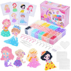 Meland Princess Fuse Beads Craft Kit for Girls, 5mm Beads Set with Pegboards & Accessories, Creative DIY Art Toy for Kids Ages 5-12, Perfect Birthday or Christmas Gift for Little Princesses - size: 4800 pcs without Iron
