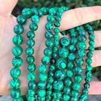 90pcs Synthetic Green Malachite Healing Gemstone 4mm (0.16 inch) Small Round Beads Gem Stone Spacer for Craft Jewelry Making GF25-4 - color: Lab Created Malachite, size: 4mm (90pcs/1 Strand)