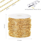 16Ft Stainless Steel Paperclip Chain for Jewelry Making, 3.5mm Width Gold Plated Paper Clip Link Chains Roll for DIY Necklace Bracelet Jewelry Making Supplies with Lobster Clasps Soft Tape Measure - color: Paperclip 3.5mm Gold