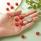 Craftdady Fruit Dangle Charms Pendants Cute Resin Food Pendants Apple Orange Pineapple Strawberry Pendants Lovely Vegetable Mushroom Charms for DIY Craft Earring Bracelet Necklace Jewelry Making - color: Red, Apple