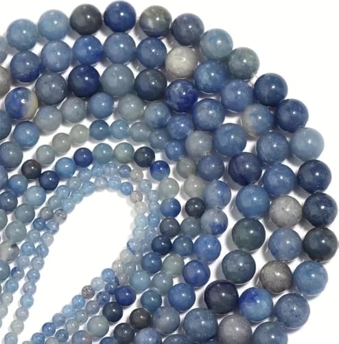 Zenkeeper About 180 Pcs Blue Aventurine Beads for Jewelry Making 4 MM Blue Aventurine Gemstones Loose Stone Beads - color: Blue Aventurine, size: 4MM, about 180pcs