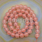 AD Beads Natural Gemstones 8mm Round Loose Beads 15'' ~ 16'' Pick Stone (Smooth Cherry Quartz) - color: Smooth Cherry Quartz