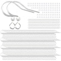 160 PCS/80 Pairs Sliver Earring Hooks Hypoallergenic Ear Wires Fish Hooks with 100 PCS Clear Silicone Earring Backs and 100 PCS Jump Rings Silver Earring Finding for DIY Jewelry Making - color: C style-Silver Earring Hooks