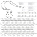 160 PCS/80 Pairs Sliver Earring Hooks Hypoallergenic Ear Wires Fish Hooks with 100 PCS Clear Silicone Earring Backs and 100 PCS Jump Rings Silver Earring Finding for DIY Jewelry Making - color: C style-Silver Earring Hooks