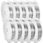 Flutesan 10 Roll 230ft Jewelry Wire for Making 18, 20, 22, 24, 26 Gauge Craft Beading Wire Jewelry Making Supplies Bendable Copper, 5 Size (Silver) - color: Silver