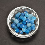 6mm Froasted Blue Agate Round Natural Gematone Loose Beads for Jewelry Making DIY 1 Strand 15" - color: Blue Froasted Agate, size: 6mm